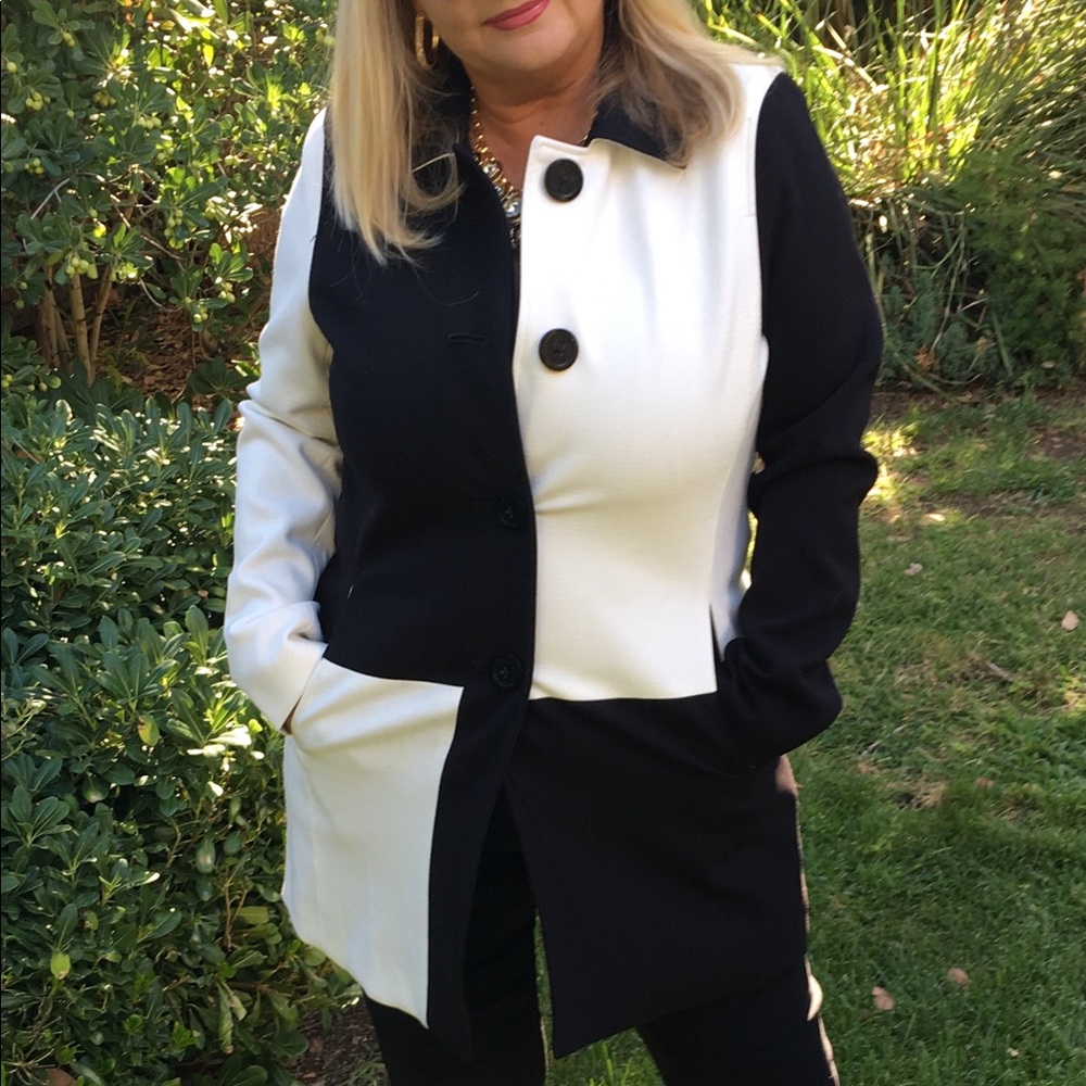 Michael By Michael Kors black an white coat.
